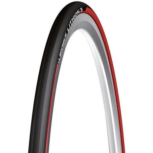 Michelin Lithion 3 Performance Line landsvägscykeldäck - 700x25C (25-622) - Svart rött - Tubetyp