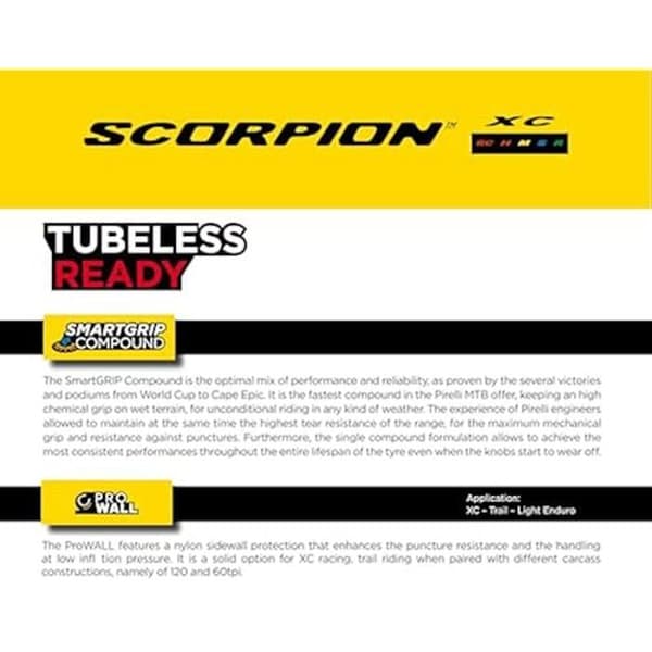 Cykeldäck - PIRELLI - Scorpion XC Rc - 29 X 2.4 - Andningsbart skinn - Unisex vuxen