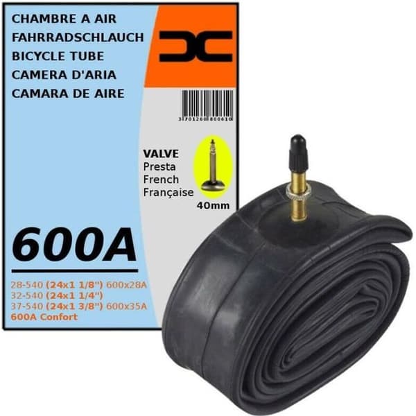 VELO 600A COMFORT LUFTRÖR 24 x 1 3/8" (28/37-540) PRESTA VENTIL 40MM HJUL