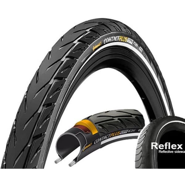Continental CONTACT Plus City Tire - 26 tum - Svart - Urban och vandring - E-cykel redo