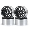Pikkukuva 2 / 2: Alumiiniset Beadlock-vanteet, 22 tuuman koko, yhteensopivat Axial Wraith 90048:n kanssa., Musta 4 kpl