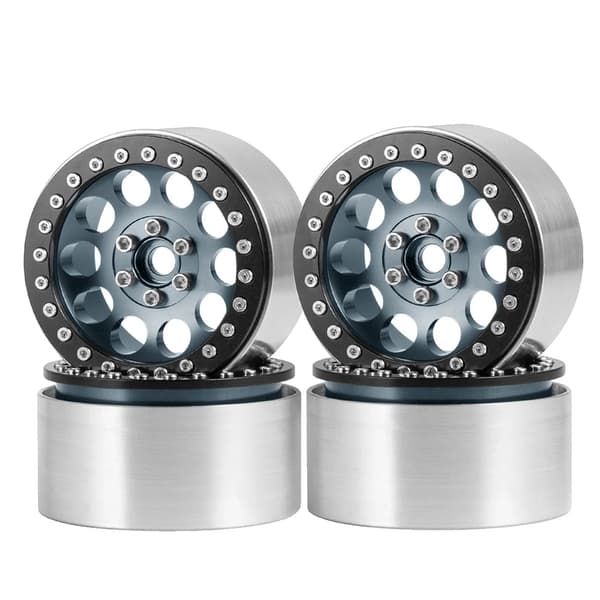Alumiiniset Beadlock-vanteet, 22 tuuman koko, yhteensopivat Axial Wraith 90048:n kanssa., Titanium 4 kpl