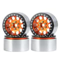 Pikkukuva 1 / 2: Alumiiniset Beadlock-vanteet, 22 tuuman koko, yhteensopivat Axial Wraith 90048:n kanssa., Oranssi 4 kpl