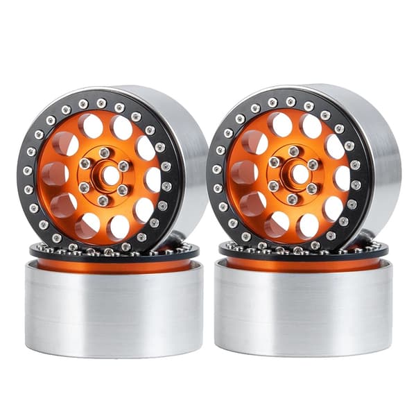 Alumiiniset Beadlock-vanteet, 22 tuuman koko, yhteensopivat Axial Wraith 90048:n kanssa., Oranssi 4 kpl