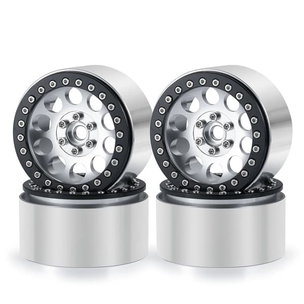 Alumiiniset Beadlock-vanteet, 22 tuuman koko, yhteensopivat Axial Wraith 90048:n kanssa., Hopea 4 kpl