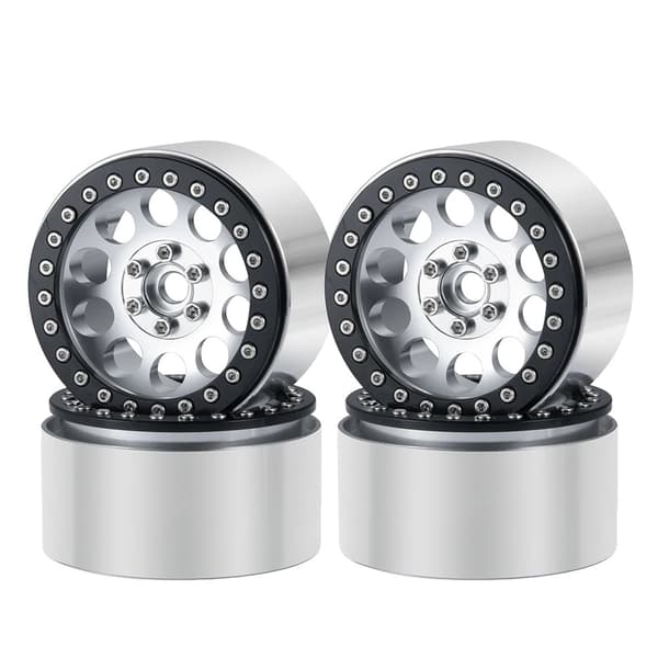 Alumiiniset Beadlock-vanteet, 22 tuuman koko, yhteensopivat Axial Wraith 90048:n kanssa., Hopea 4 kpl