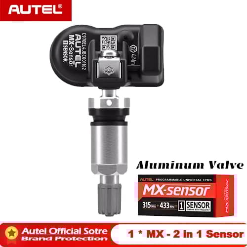 TPMS-sensor, 433MHz & 315MHz kompatibilitet, Dæktryksmonitor tester, 1 x 2i1 aluminium ss