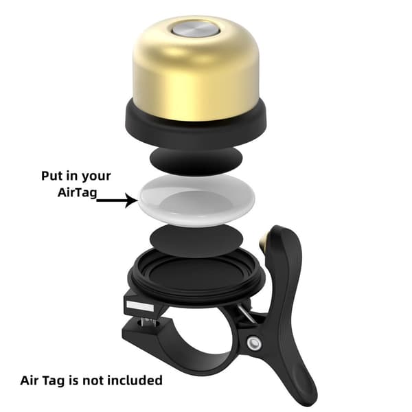 INF Ringeklokke med Airtag holder til cykel Sort