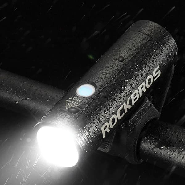 400 lumen 2000mAh 200m 4-läge uppladdningsbar cykel LED-strålkastare, +7-färg bakljus