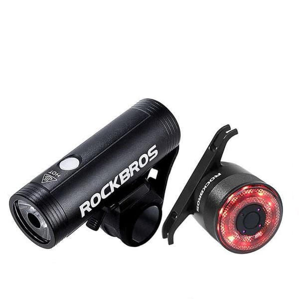 400 lumen 2000mAh 200m 4-läge uppladdningsbar cykel LED-strålkastare, +7-färg bakljus