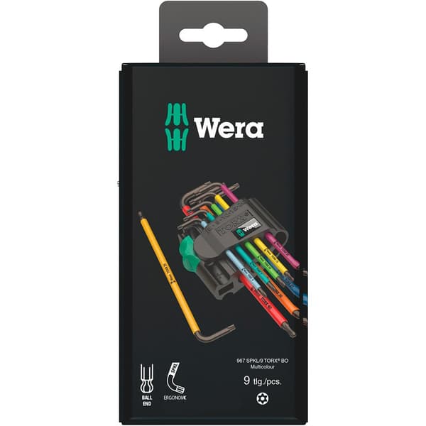 Wera 967/9 Tx Bo Sb L-key Set Blacklaser Monivärinen