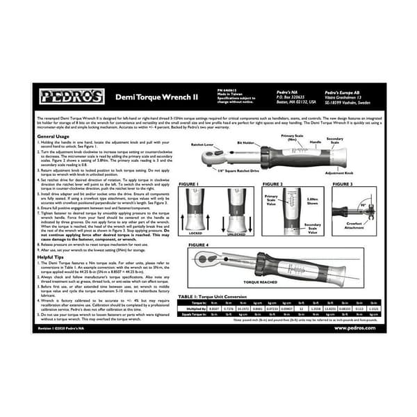 Pedro´s Demi Torque Wrench Ii + Bit Set Svart