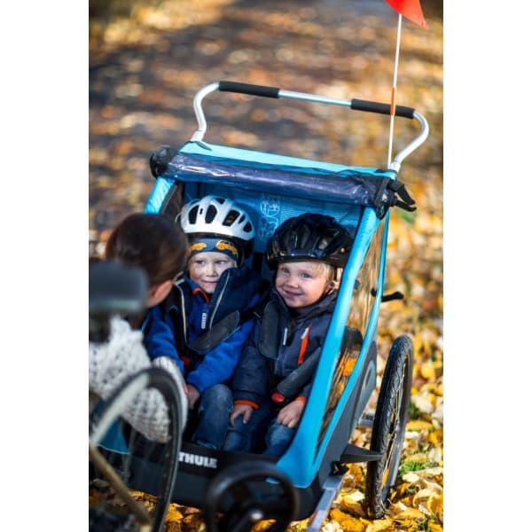 Thule Coaster XT -tosæde børnecykelvogn, blå