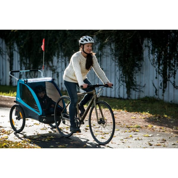 Thule Coaster XT -tosæde børnecykelvogn, blå