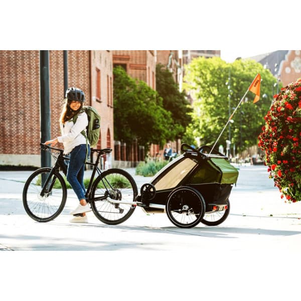 Thule Chariot Cab 2 -lastenkuljetuskärry, vihreä