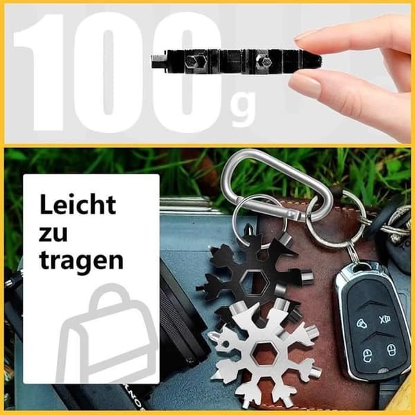 MAVURA Multitool »MAVURATools Snowflake 18in1 Multi Tool Multitool Snowflakes Rostfritt stål Multi-Tool Gadget c