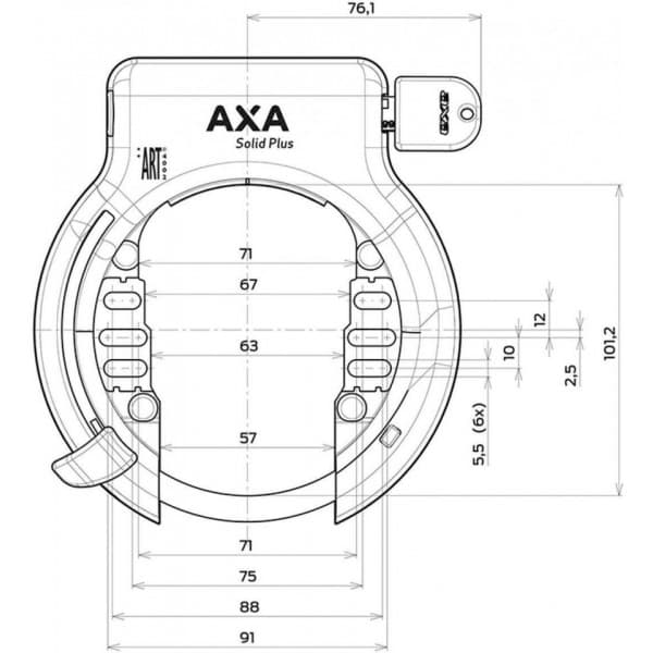 Axa Solid Plus ramlås, svart