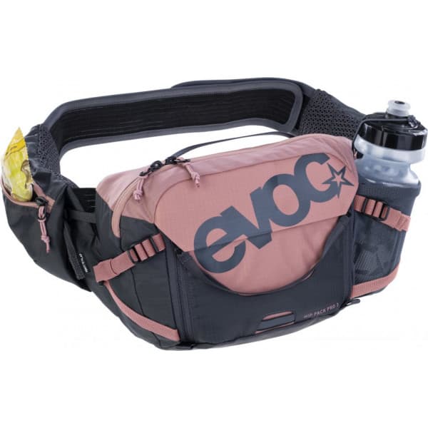 Evoc HIP PACK PRO 3 vyölaukku 1,5 l juomarakolla, pinkki/harmaa