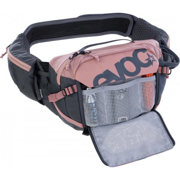 Evoc HIP PACK PRO 3 vyölaukku 1,5 l juomarakolla, pinkki/harmaa