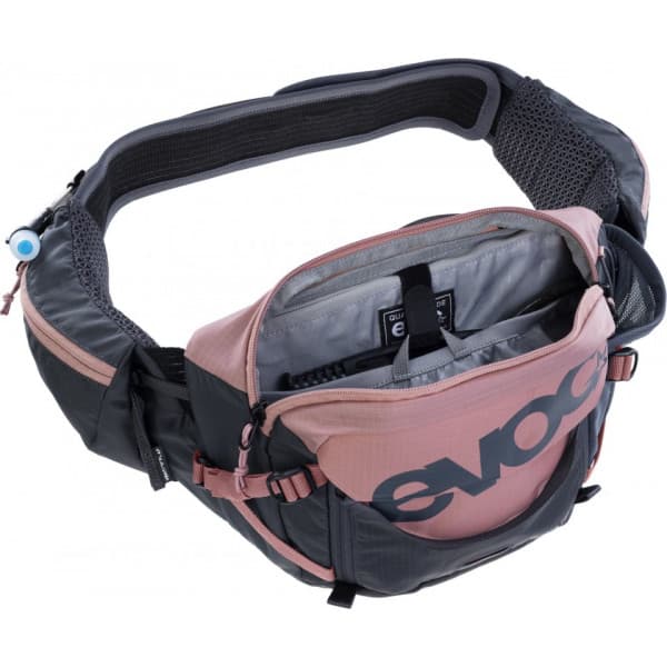 Evoc HIP PACK PRO 3 vyölaukku 1,5 l juomarakolla, pinkki/harmaa