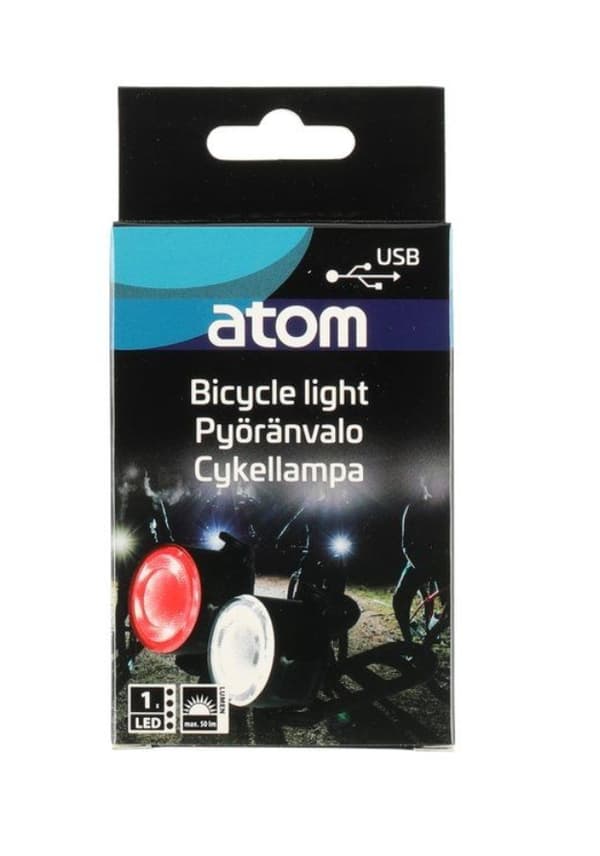 Atom Pyörän ladattava etu- ja takavalo