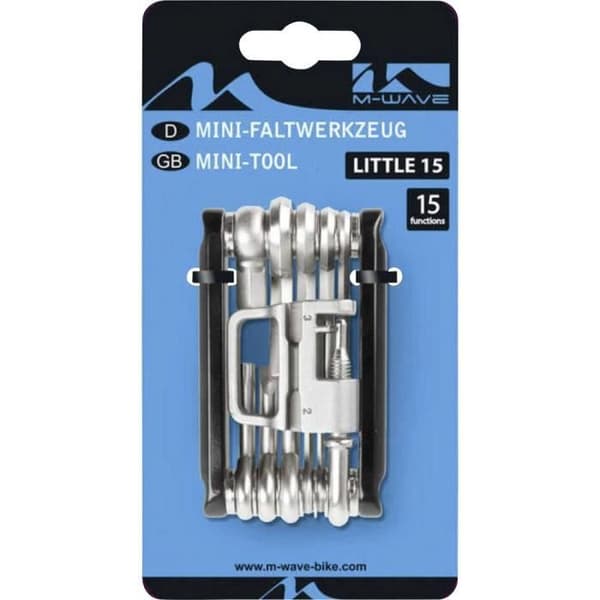 M-Wave 880920 cykelreparationssats - multiverktyg med 15 funktioner
