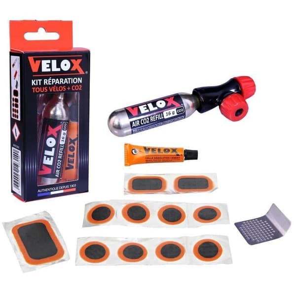 VELOX reparationssats - 16g CO2 patron med tryckregulator - 8 stycken - Svart