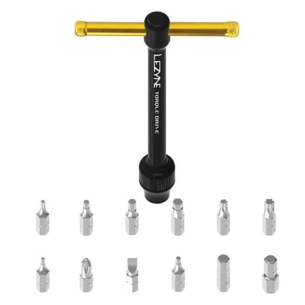 Lezyne Torque Drive, Cykelverktygssats, Svart, Guld, Aluminium, Insexnyckel, Torx Key, T10,T25,T30, 2,2.5,3,4,5,6,8mm