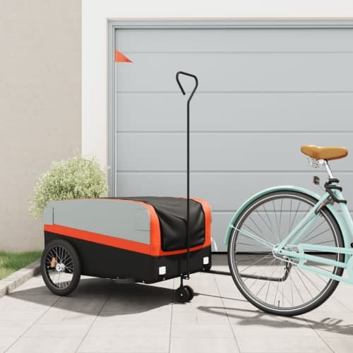 Cykelvagn svart och orange 45 kg järn