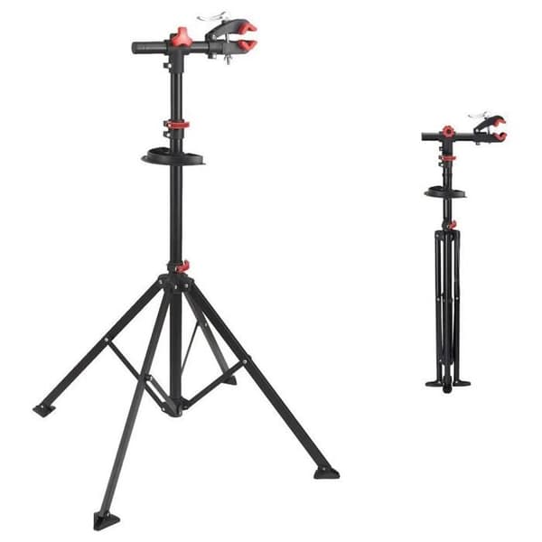 Fällbar cykelverkstad står - Barbieri - Stål & ABS - Svart - 105-190 cm