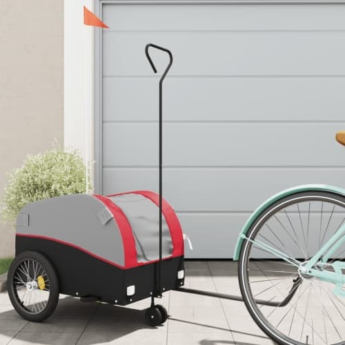 Cykelvagn svart och röd 30 kg järn