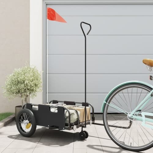 Cykelvagn svart oxfordtyg och järn
