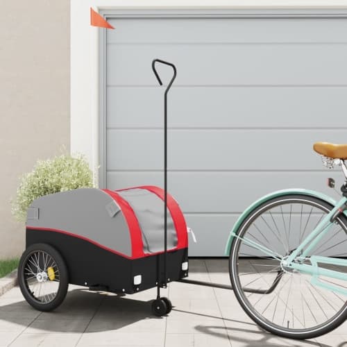Cykelvagn svart och röd 45 kg järn