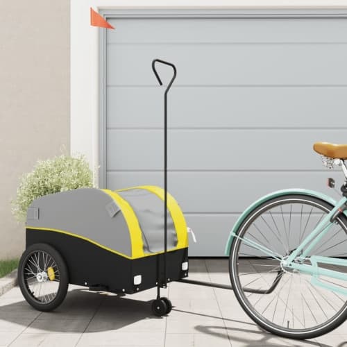 Cykelvagn svart och gul 45 kg järn