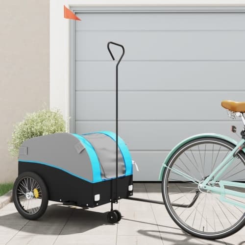 Cykelvagn svart och blå 45 kg järn