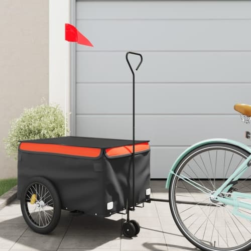 Cykelvagn svart och orange 30 kg järn