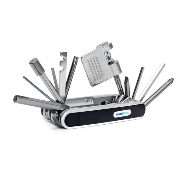 Relaxdays Bike Repair Kit Multi-Tool 14 Skiftnyckel Vikficka Bike H x B x D: 2,5 x 9 x 4,5 cm, Svart