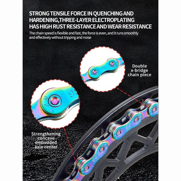 INF Regnbue sykkelkjede for terrengsykler 9 Speed Chain