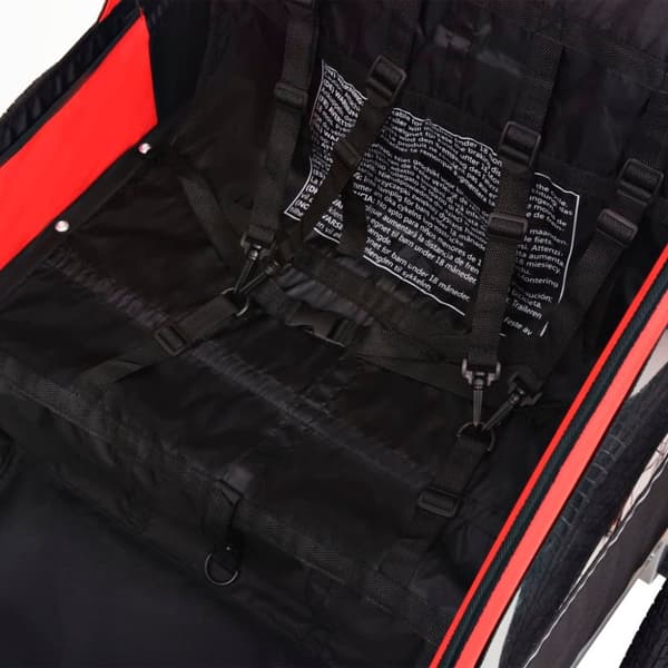 vidaXL Sykkelhenger rød og svart 30 kg