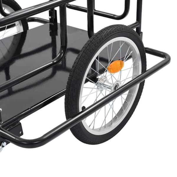 vidaXL cykelanhænger 130x73x48,5 cm stål sort