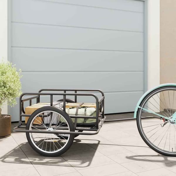 vidaXL cykelanhænger 130x73x48,5 cm stål sort