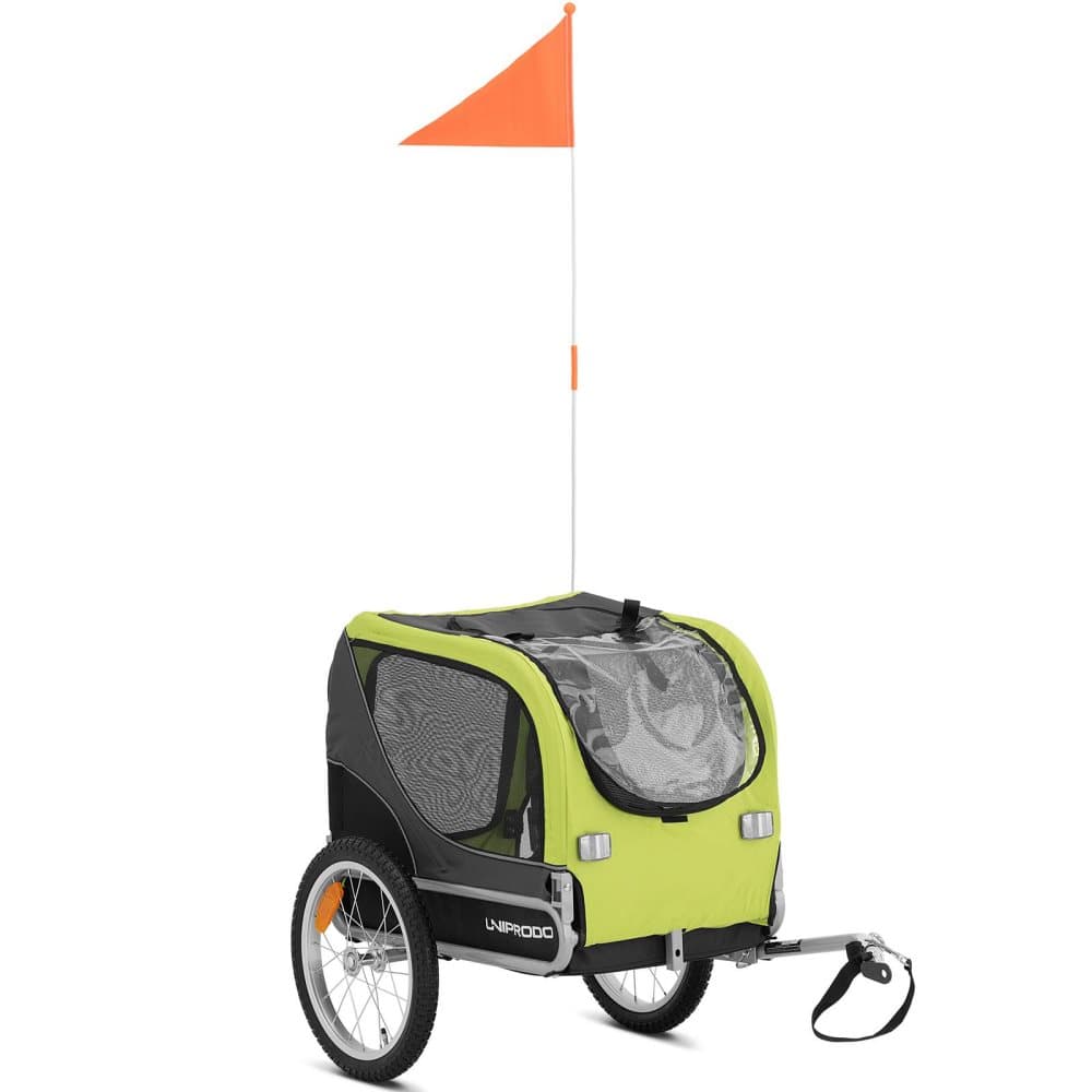 Uniprodo Cykelvagn för husdjur - 20 kg - Reflexer - Skydd