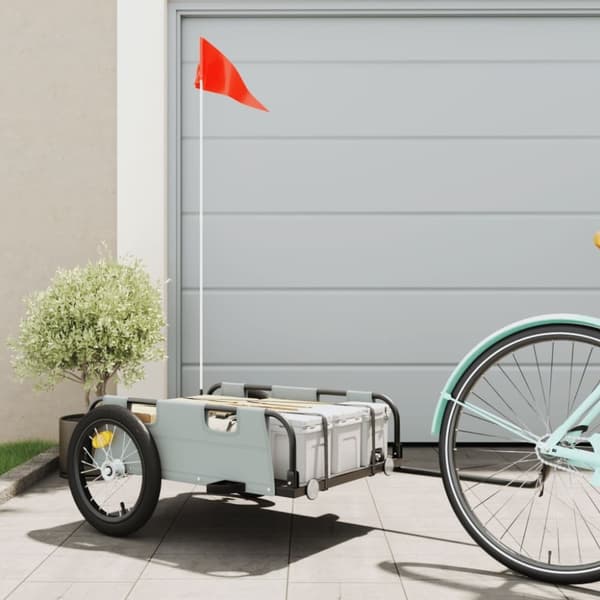vidaXL cykeltrailer oxfordstof og jern grå