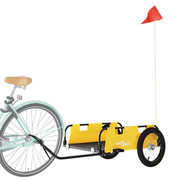 vidaXL Cykelvagn gul oxfordtyg och järn