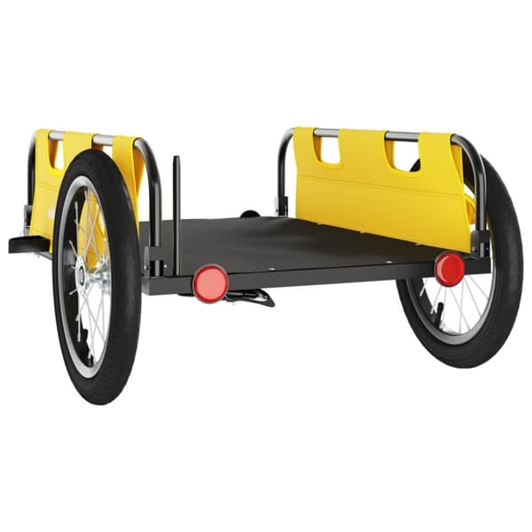 vidaXL Cykelvagn gul oxfordtyg och järn