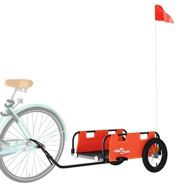 vidaXL Cykelvagn orange oxfordtyg och järn