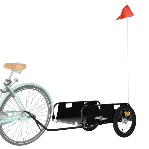 vidaXL Cykelvagn svart oxfordtyg och järn