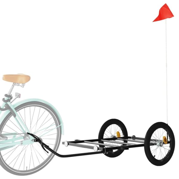 vidaXL cykelanhænger 135x68x37 cm jern sort