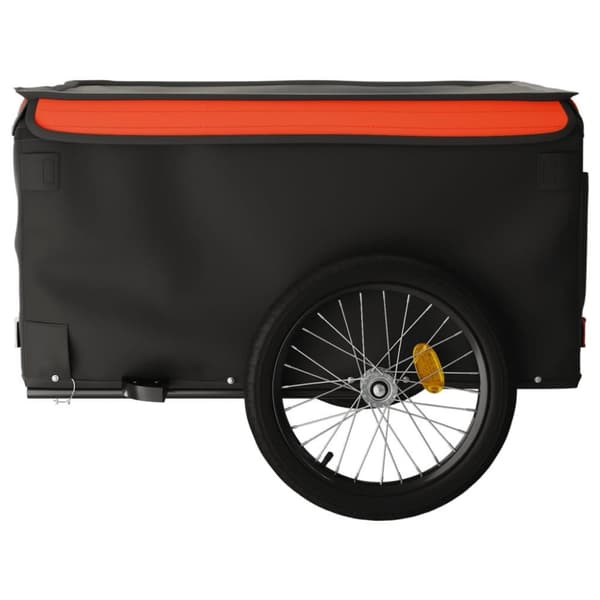 vidaXL cykelanhænger 45 kg jern sort og orange