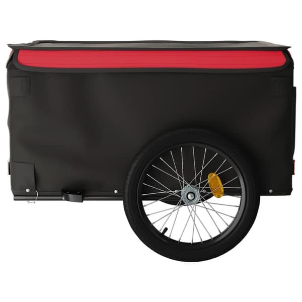 vidaXL Sykkelvogn svart og rød 45 kg jern